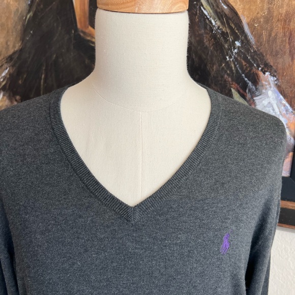 Polo Ralph Lauren Gray Sweater Pima Cotton Size L - Picture 3 of 3